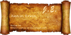 Justin Ervin névjegykártya